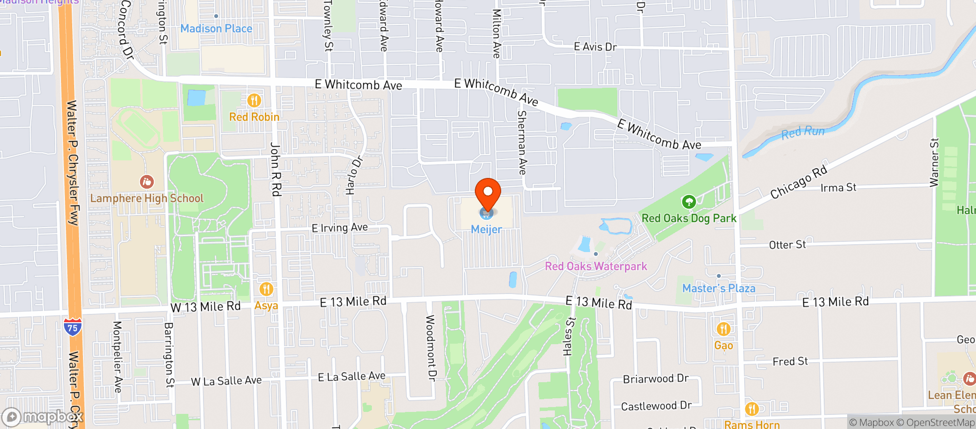 Map showing Meijer