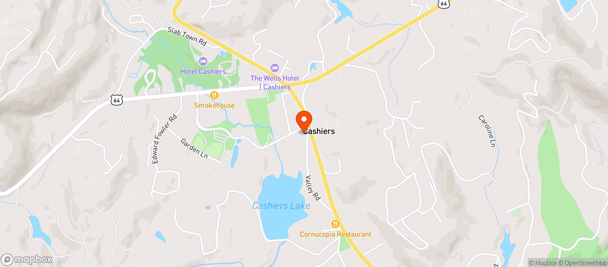 Map showing Ugly Dog Pub-cashiers