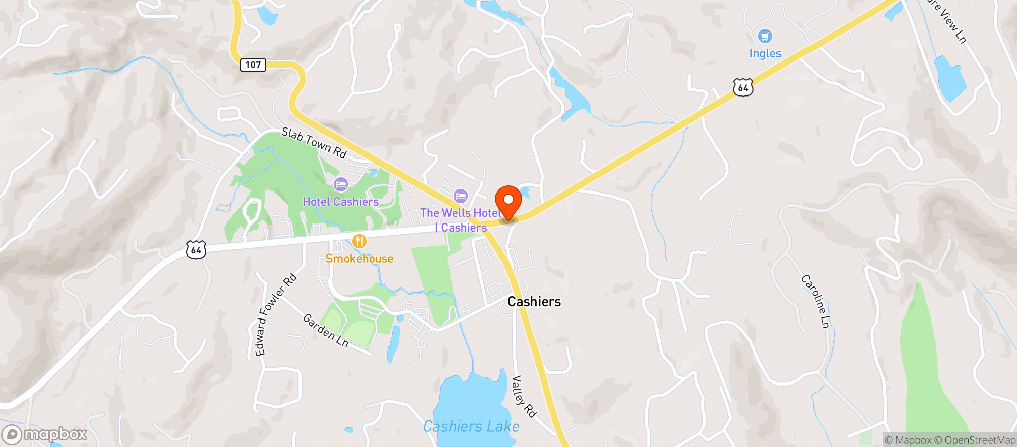 Map showing The Wine Cellar Of Cashiers
