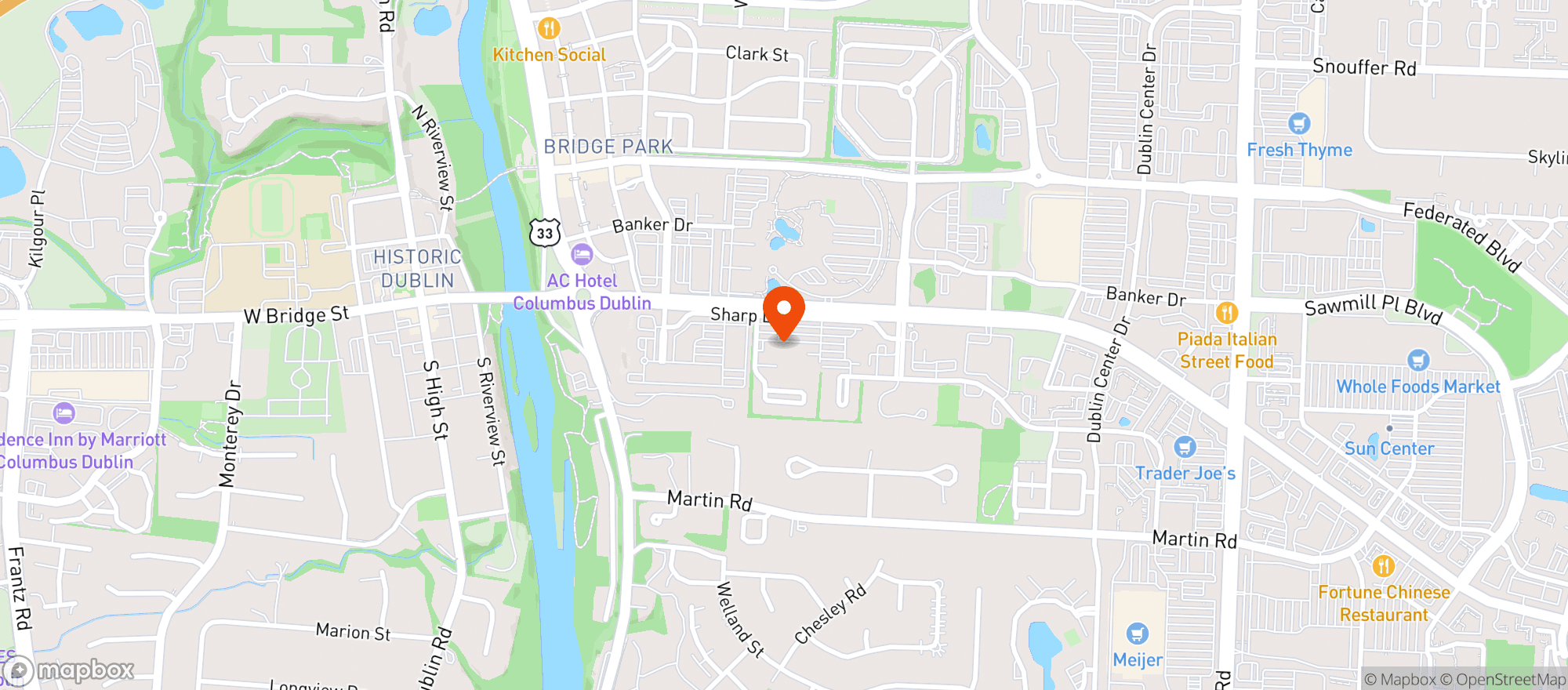 Map showing Oakland Nursery - Dublin