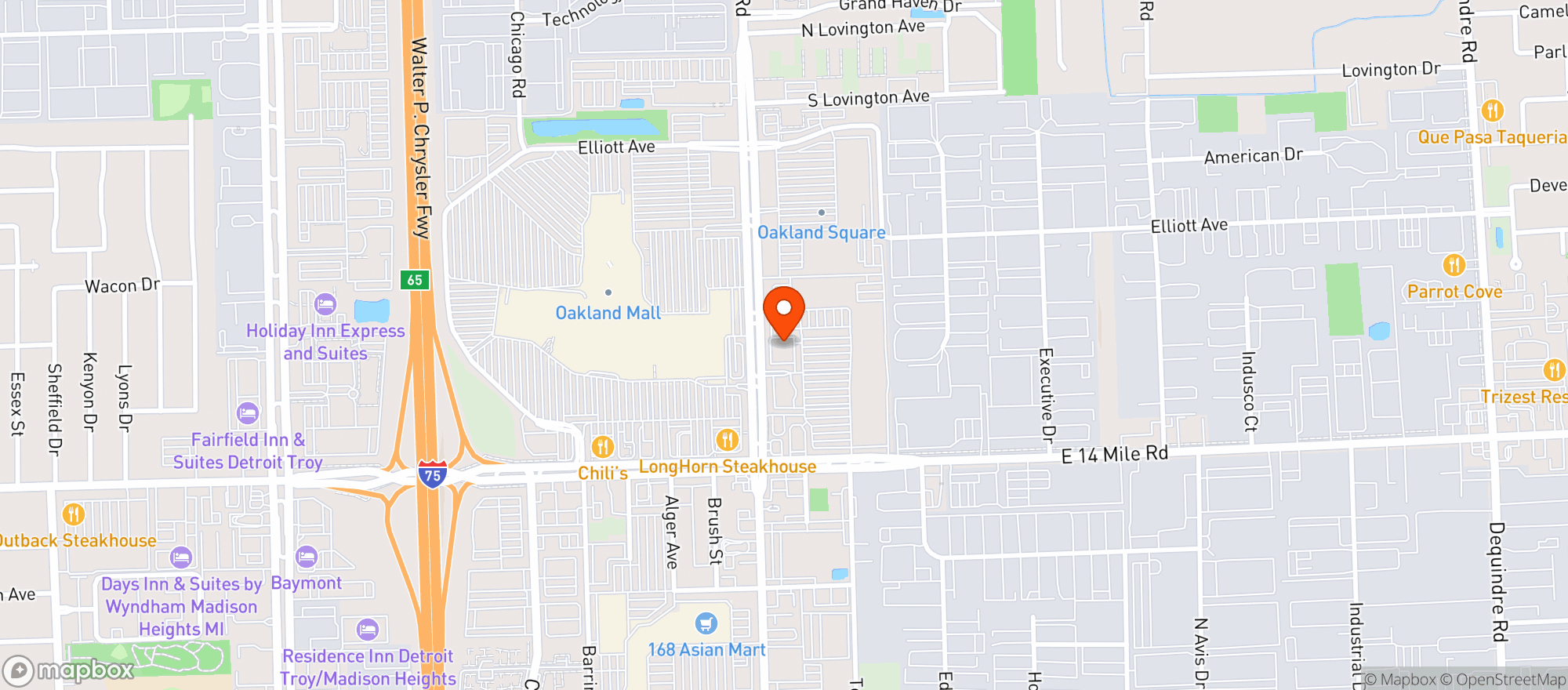 Map showing Vitamin Shoppe - Troy