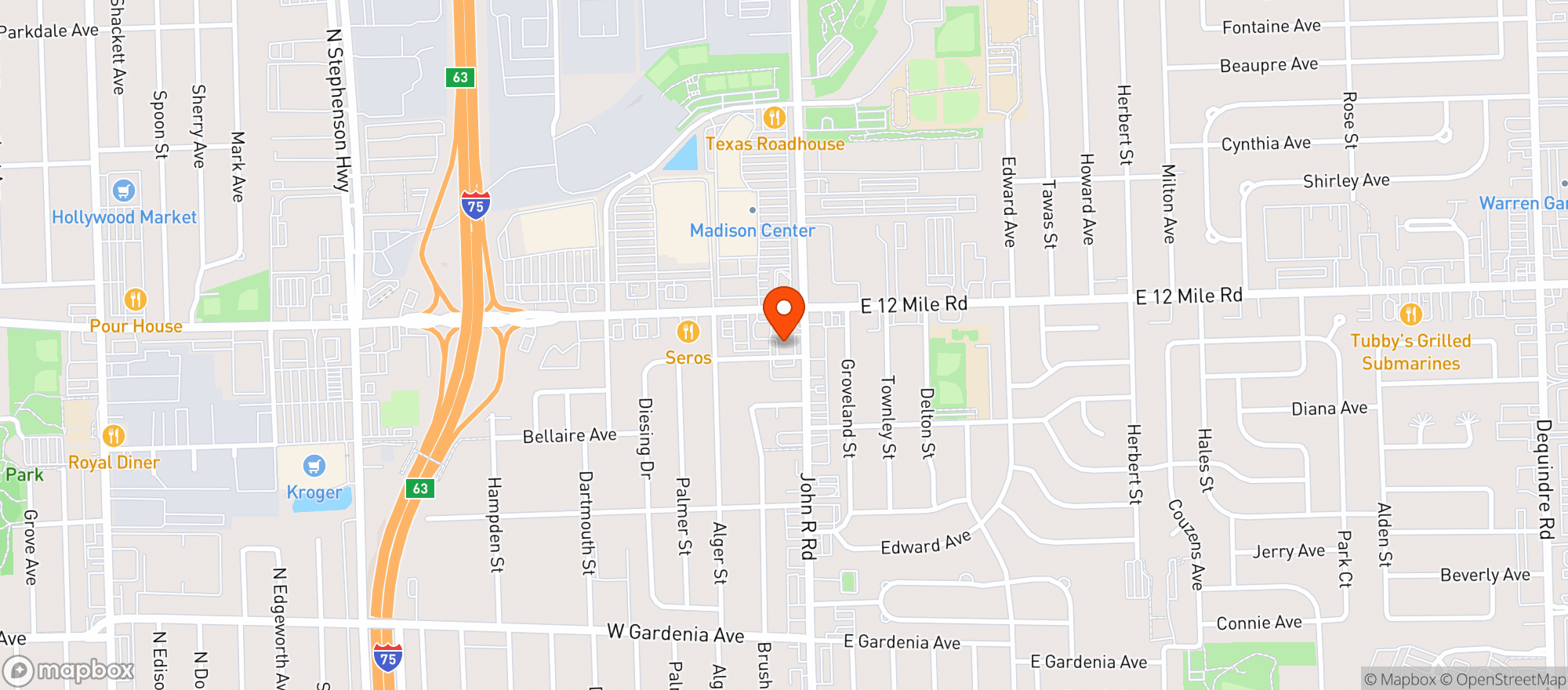 Map showing Madison Beverage