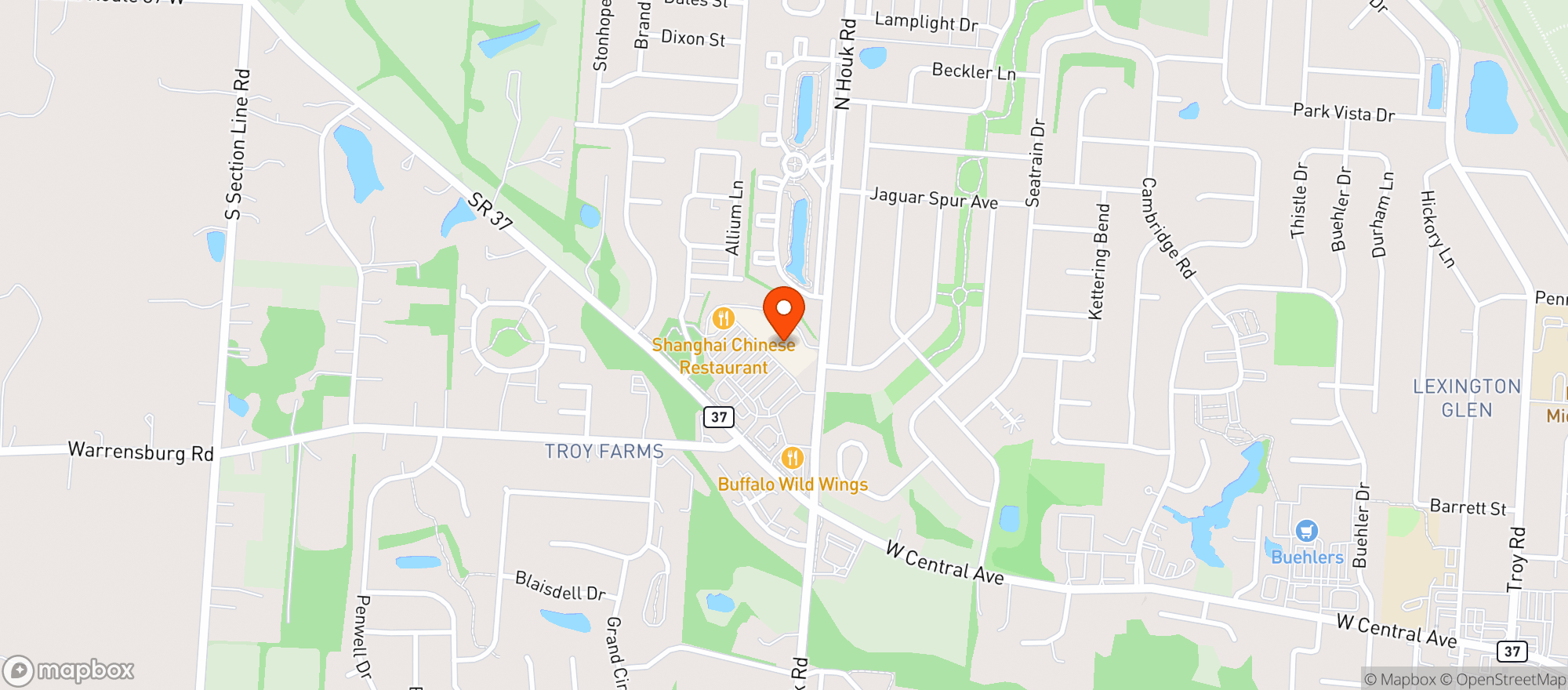 Map showing Kroger