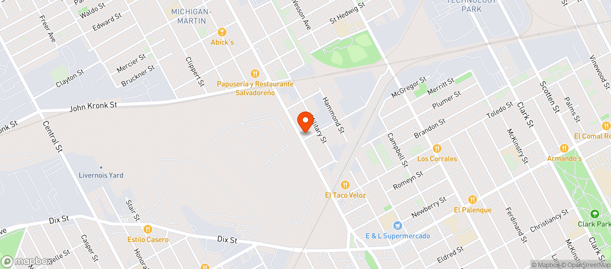 Map showing Pure Options Weed Dispensary Detroit