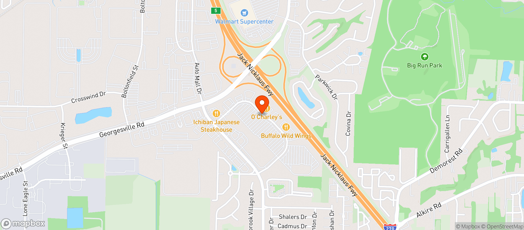 Map showing Kroger Store