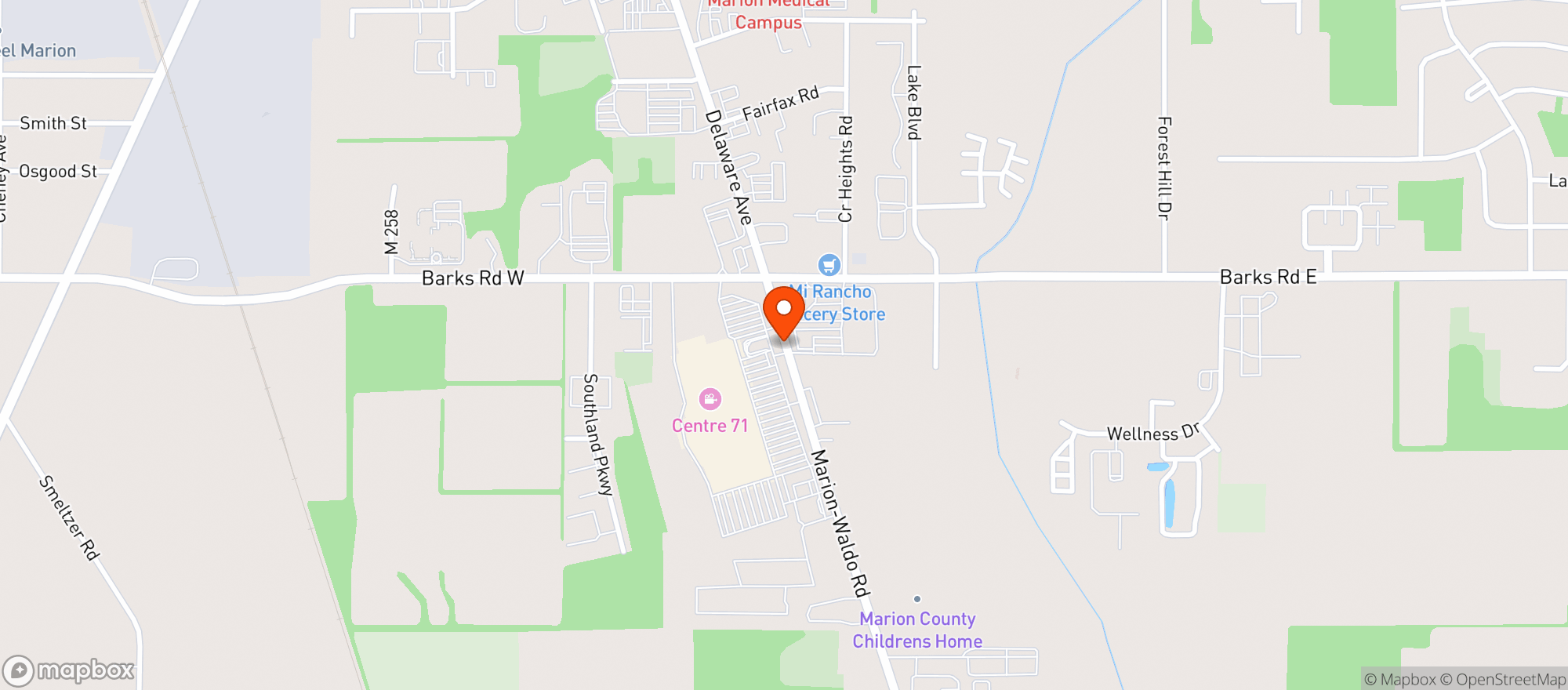 Map showing Kroger Store