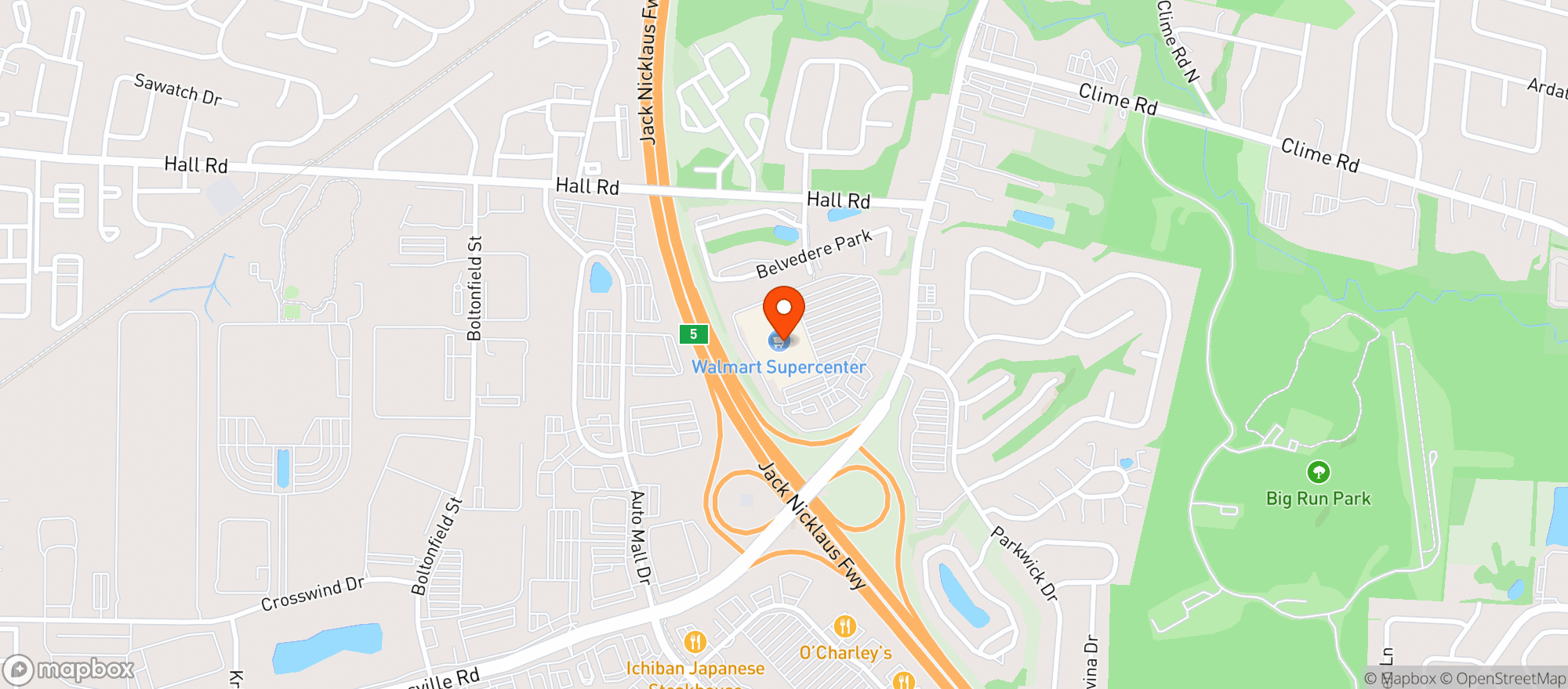 Map showing Walmart Supercenter