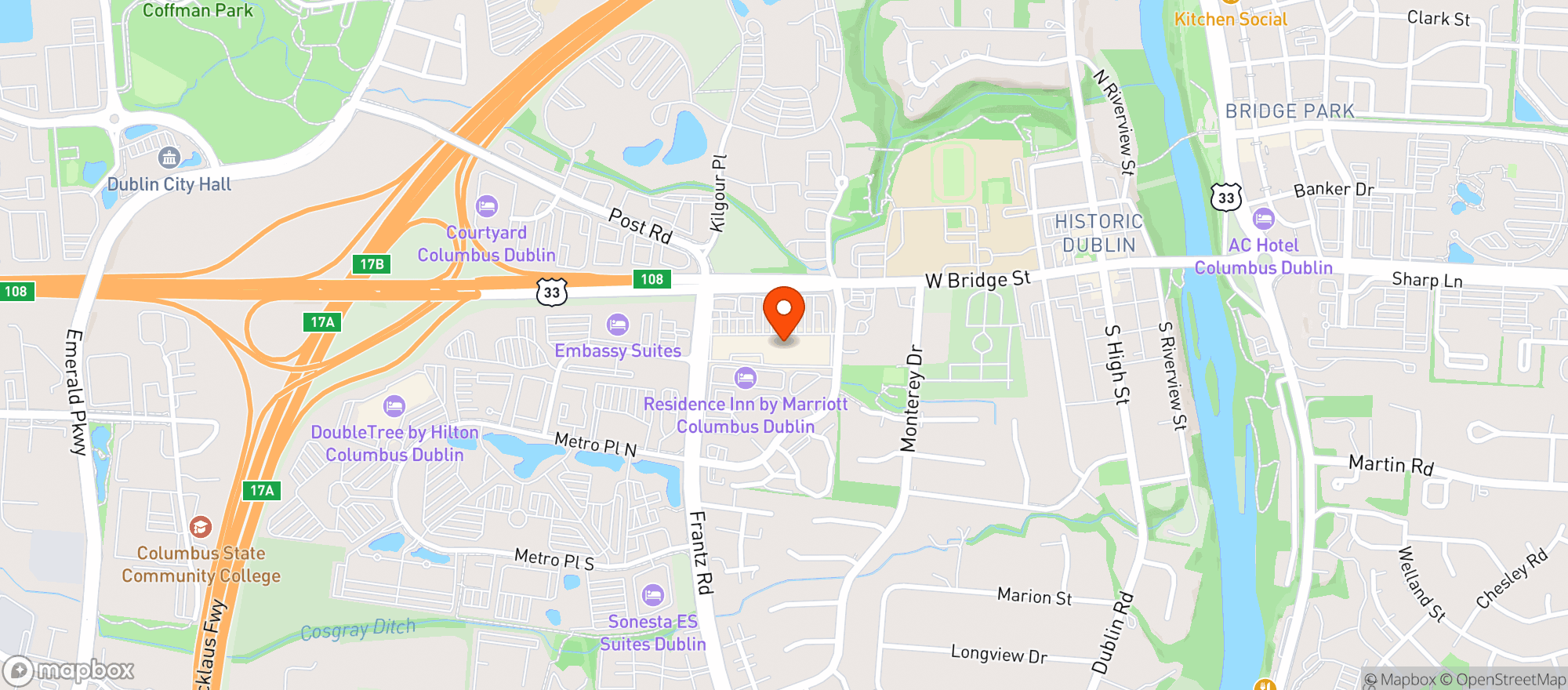 Map showing Columbus (016) - 00350 - Dublin Plaza