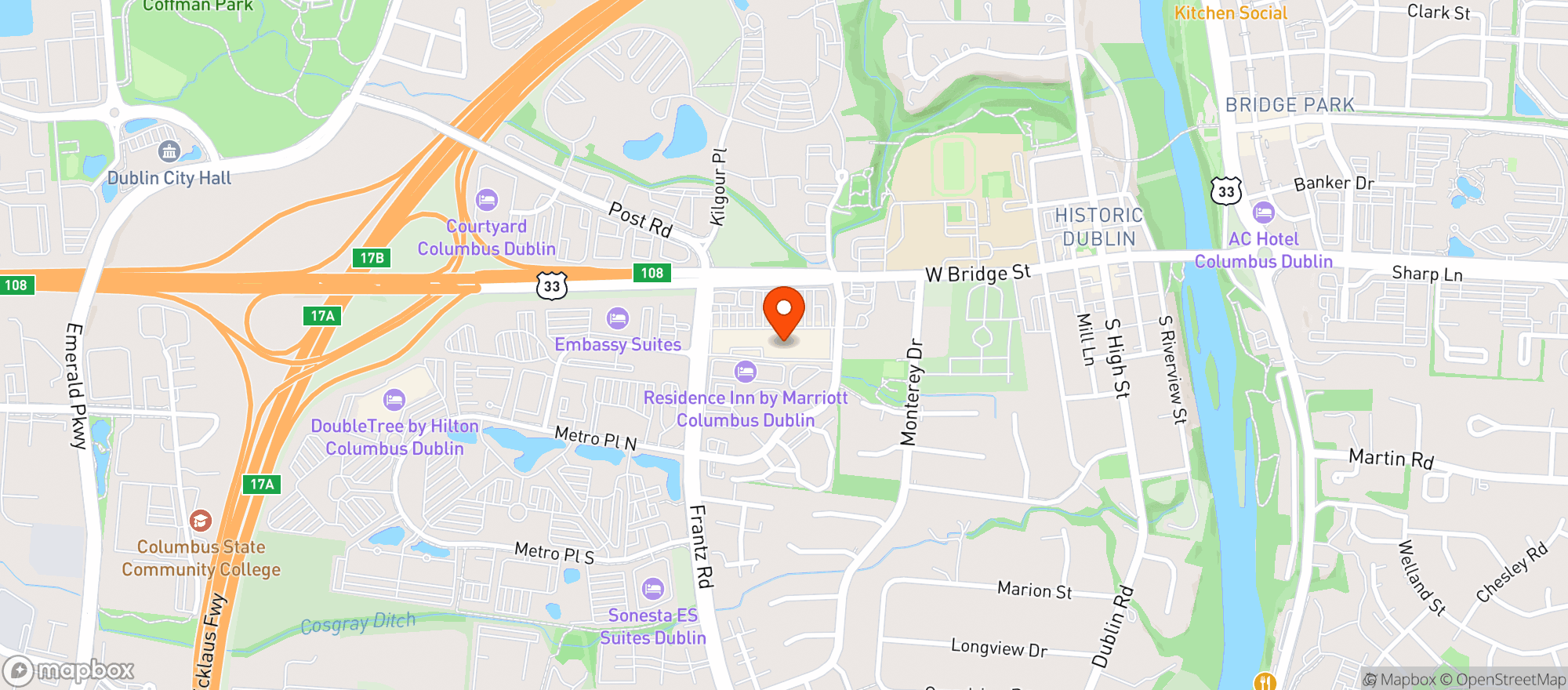 Map showing KROGER - DUBLIN