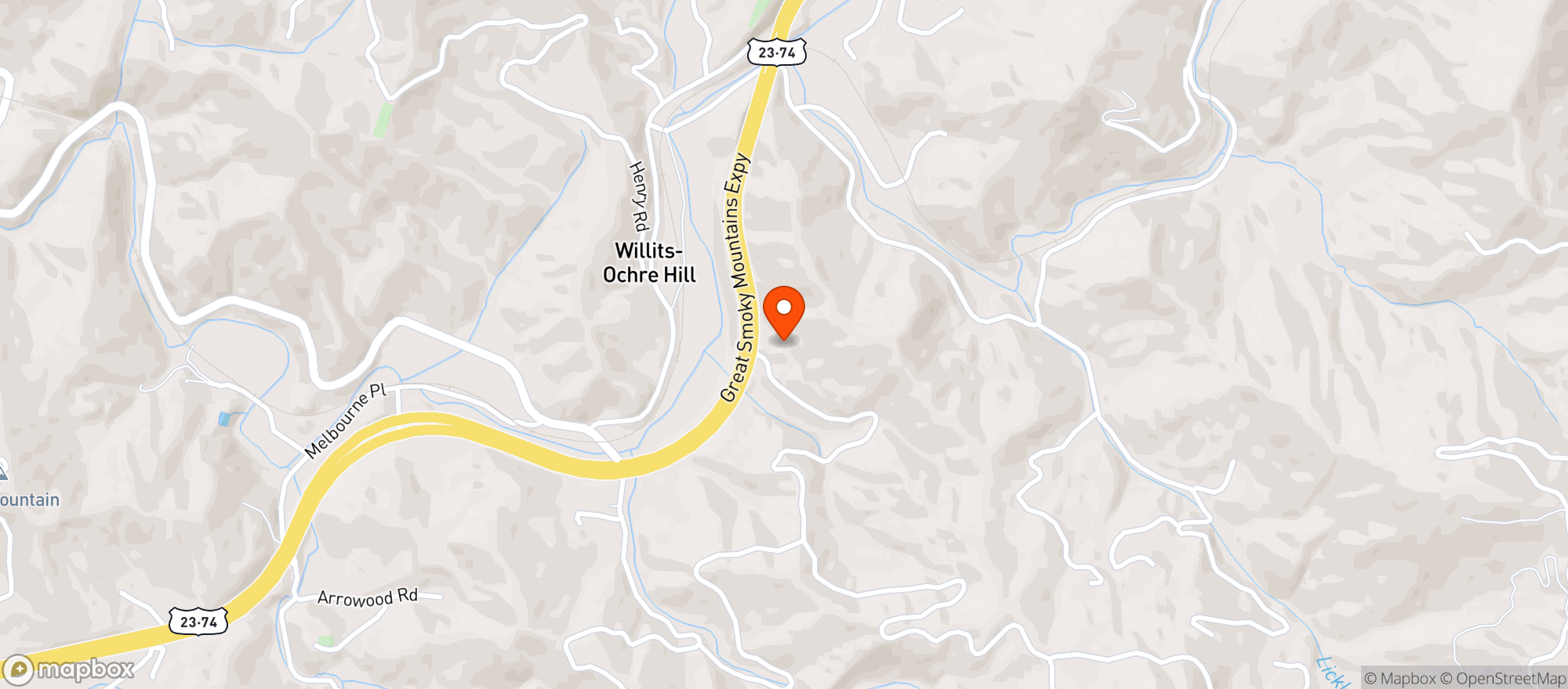 Map showing Balsam Mountain Club