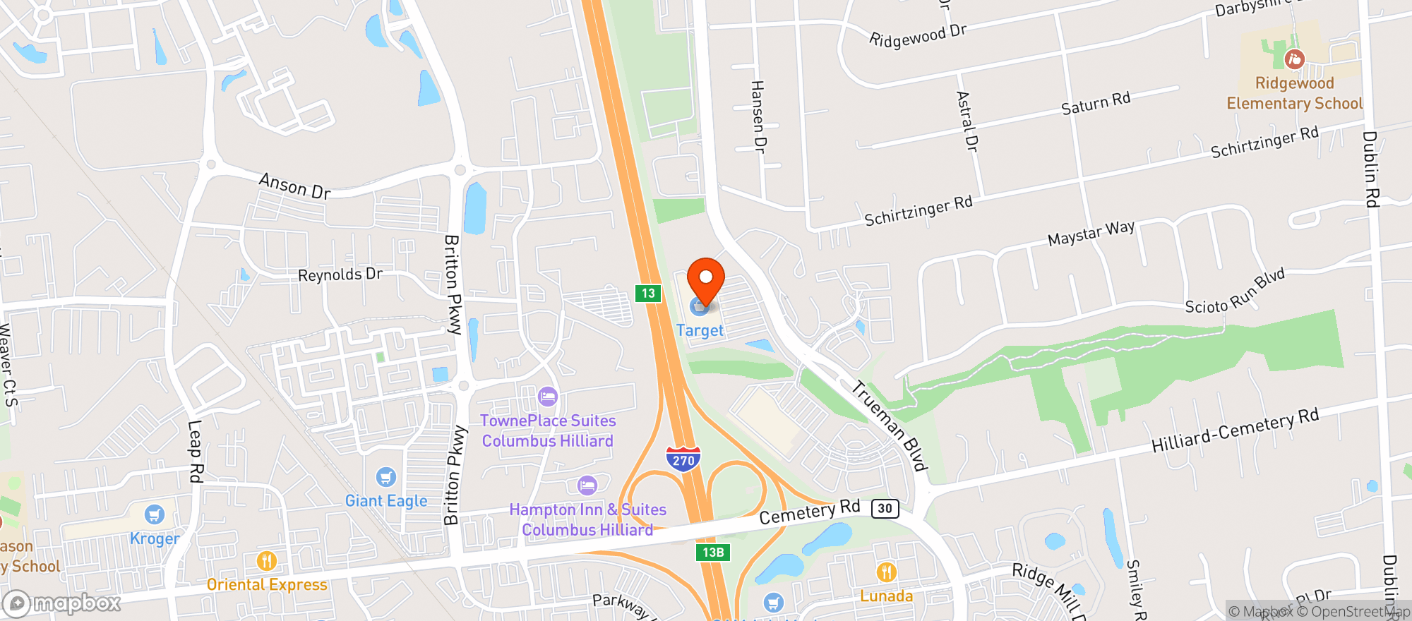 Map showing Target