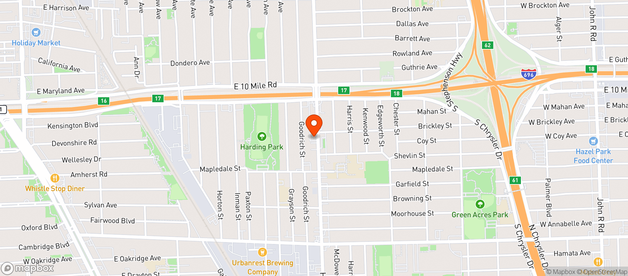 Map showing Paradise Liquor