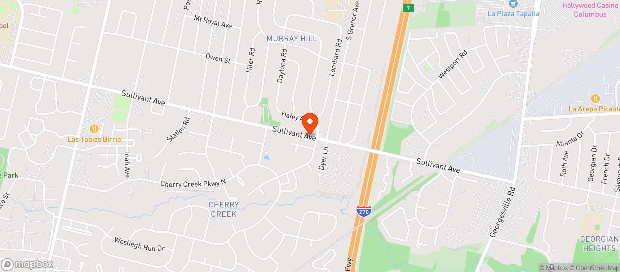 Map showing Corner Drive Thru