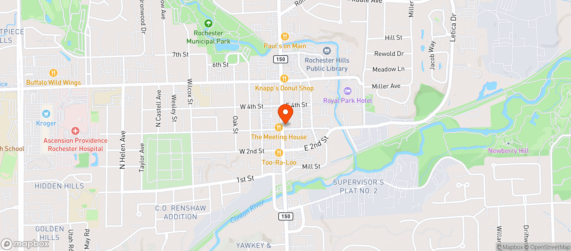 Map showing The Eastman - Rochester