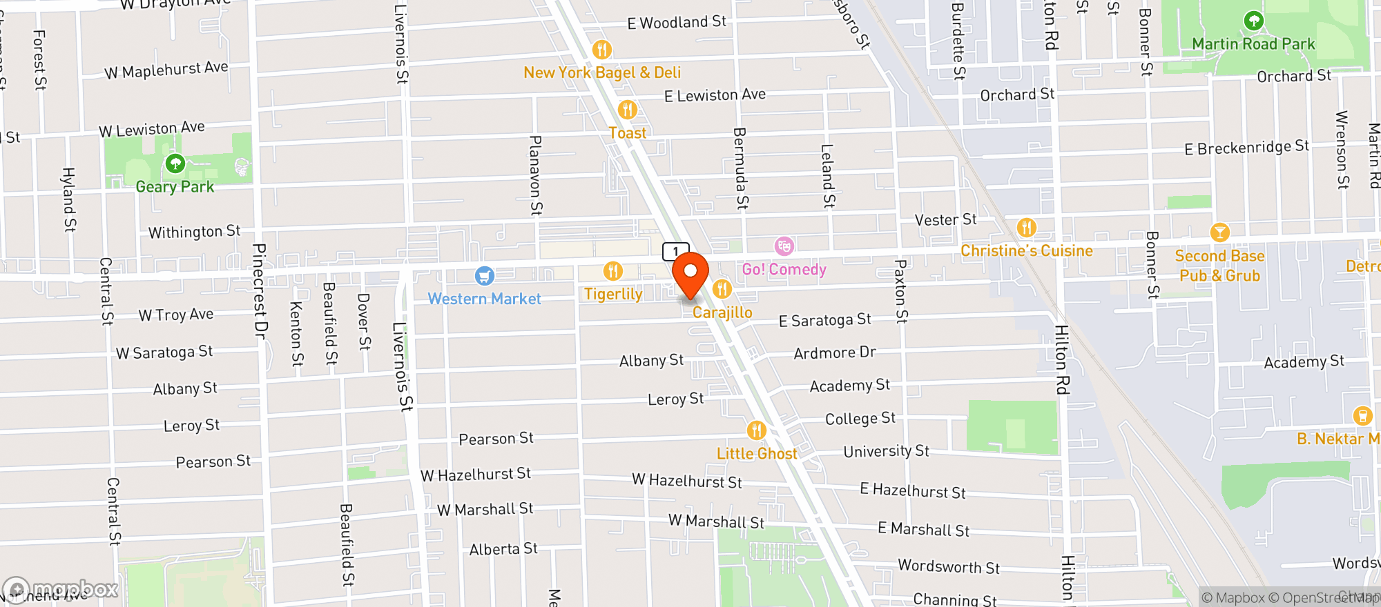 Map showing Anitas Kitchen