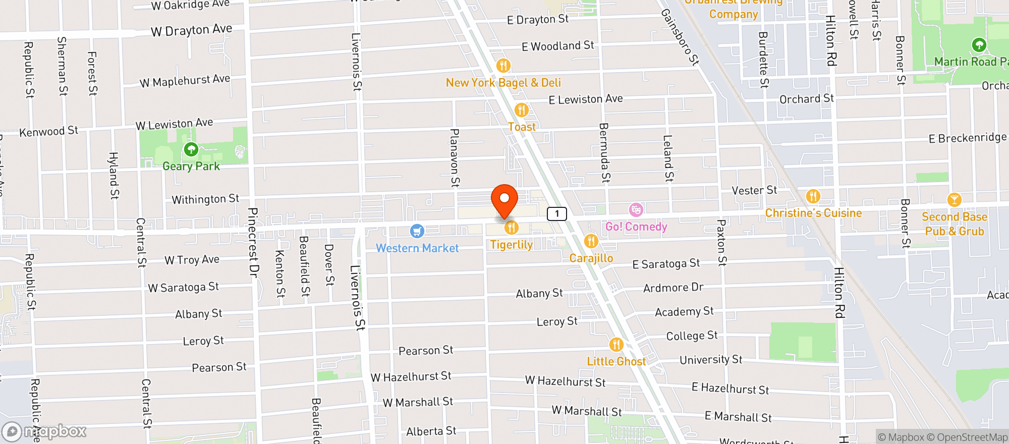 Map showing Ferndale Public House