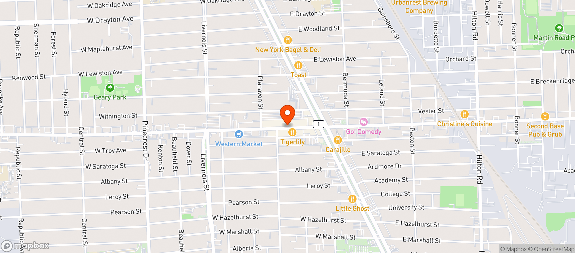 Map showing Bobcat Bonnies