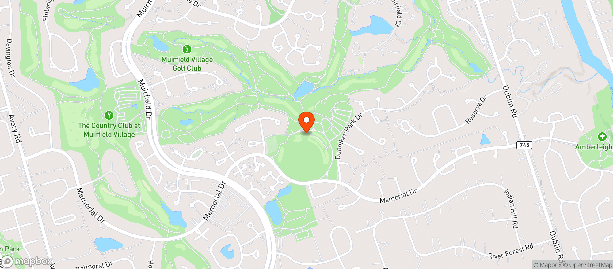 Map showing Murfield Village Golf Club