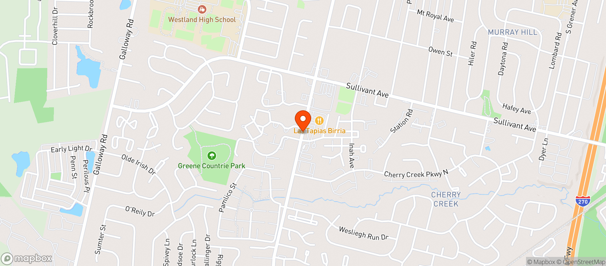 Map showing NORTON ROAD DRIVE THRU