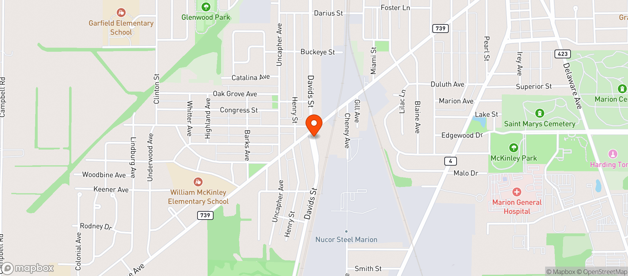 Map showing DINOS BAR & GRILL