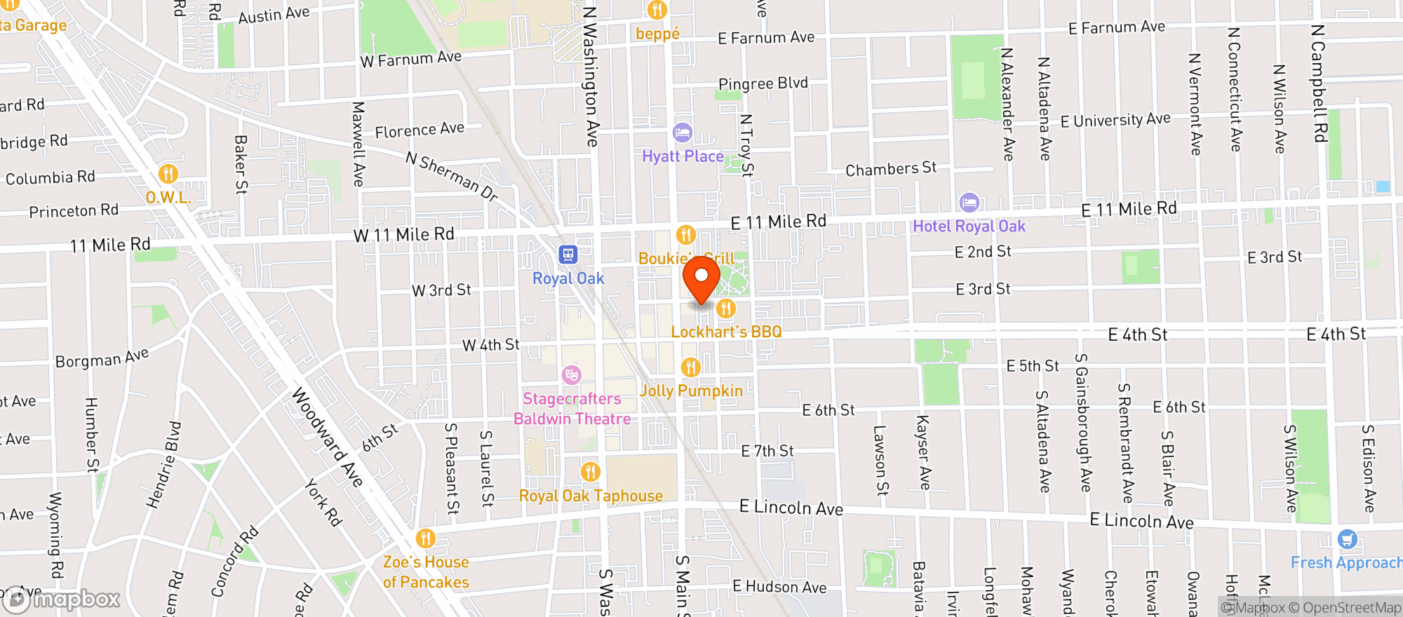 Map showing The Rock On 3rd