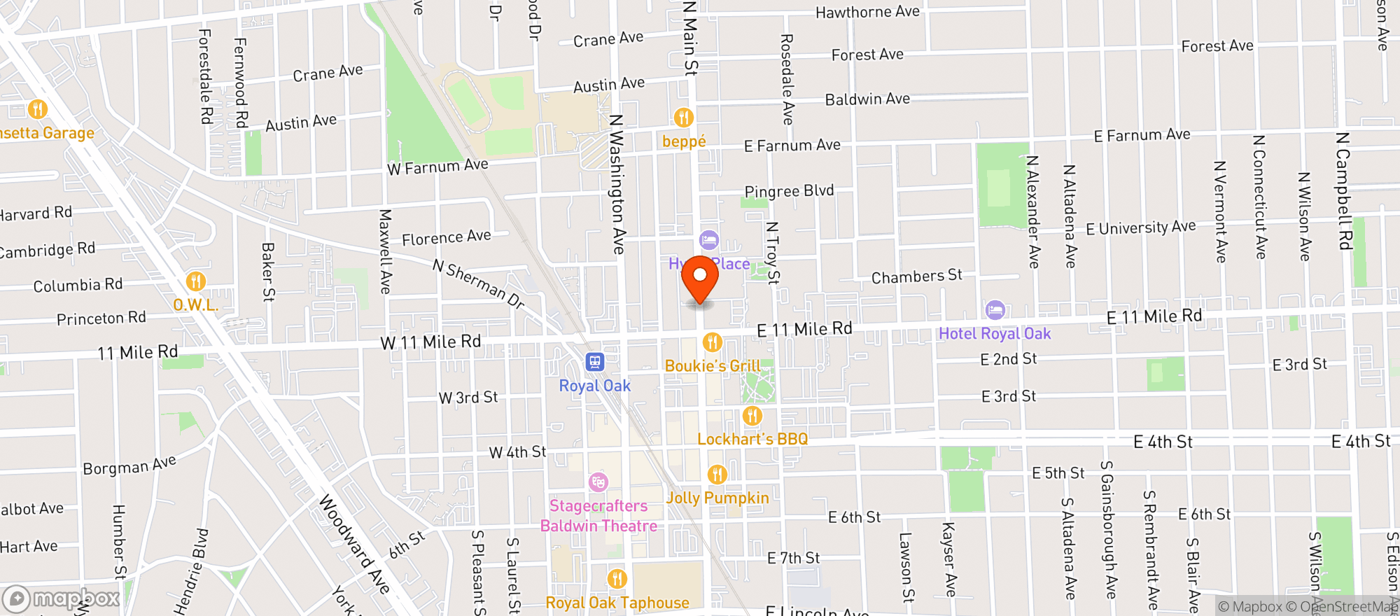 Map showing Emagine