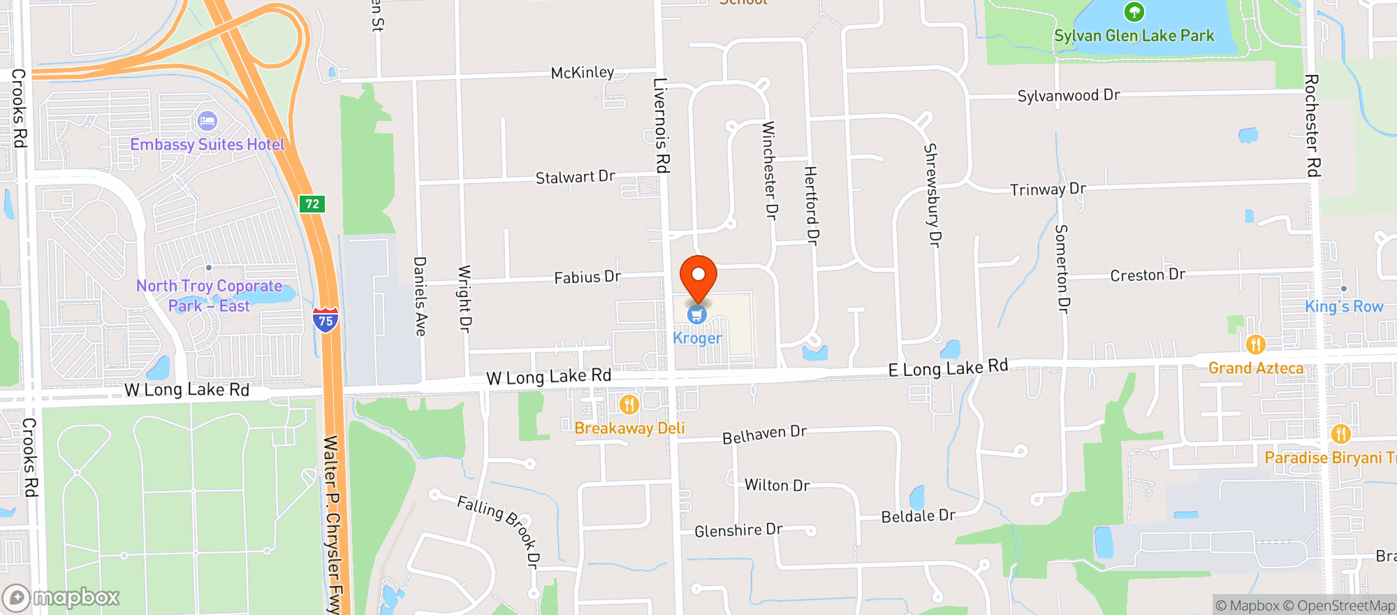 Map showing Kroger