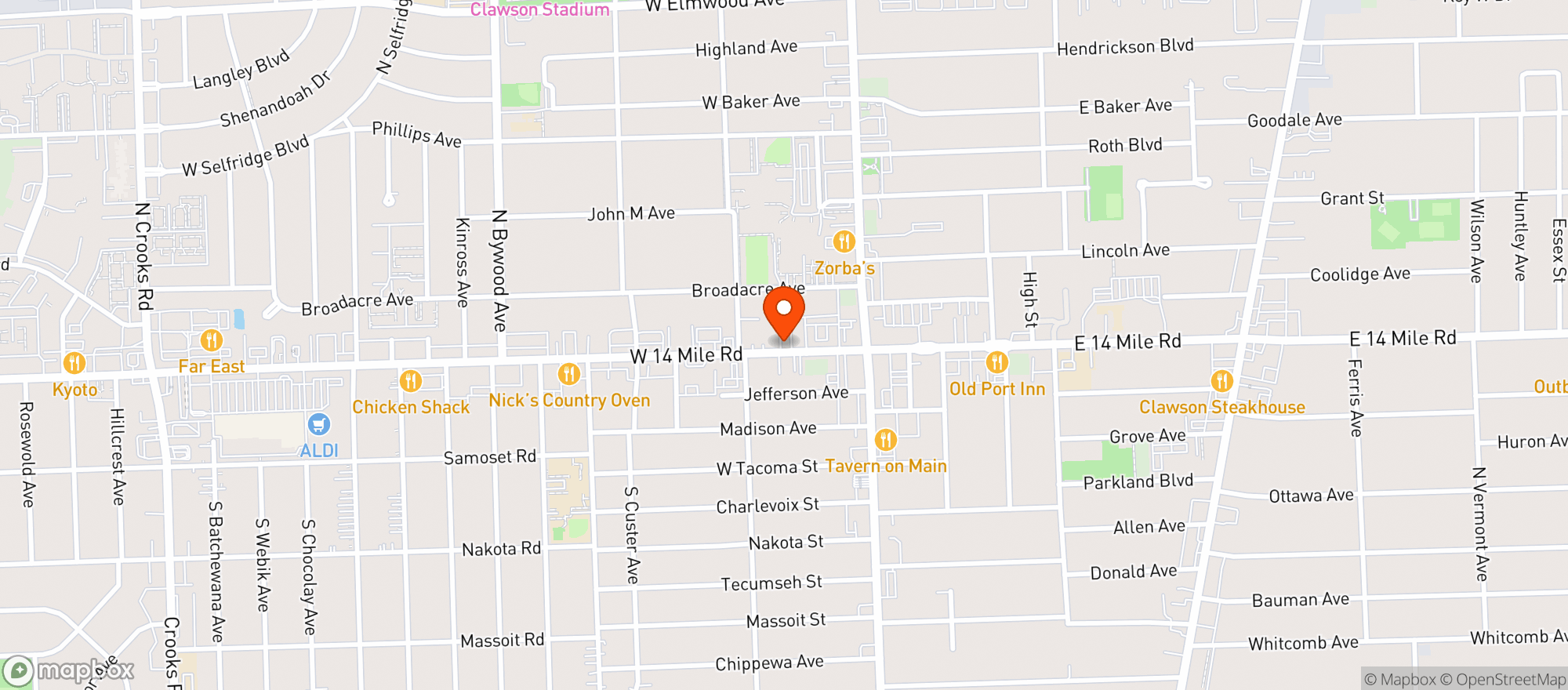 Map showing Three Cats Restaurant