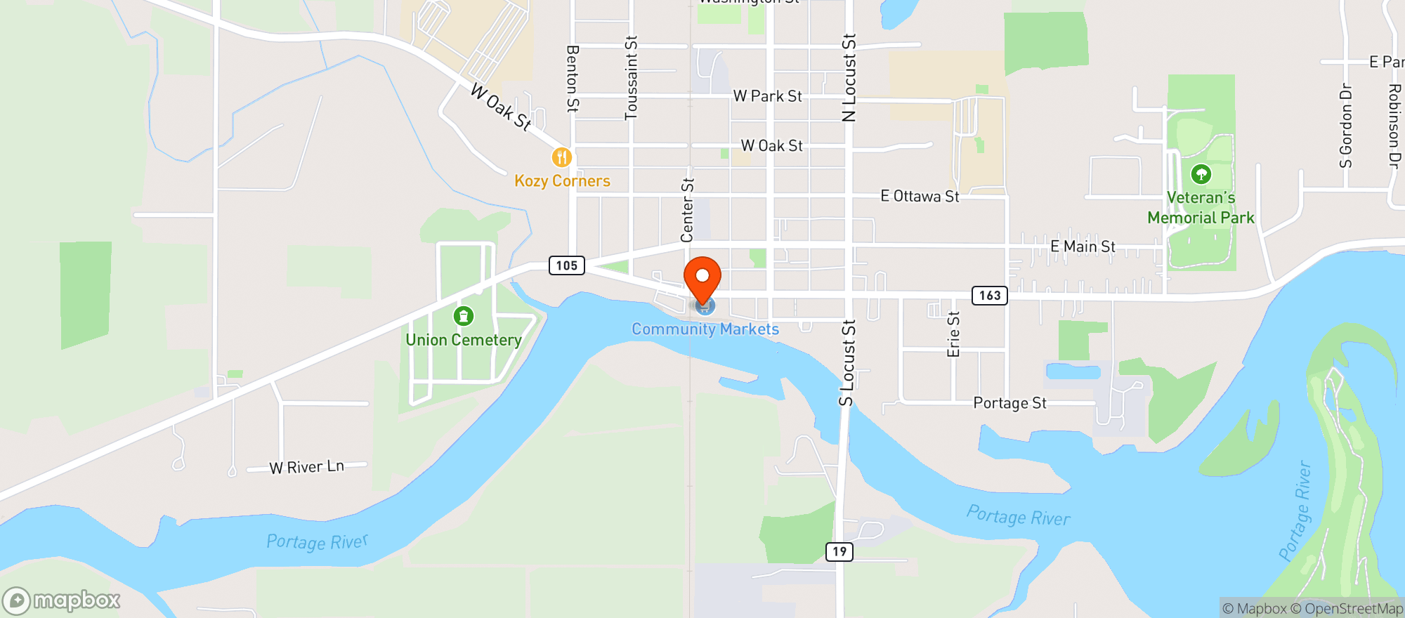Map showing COMMUNITY MARKETS