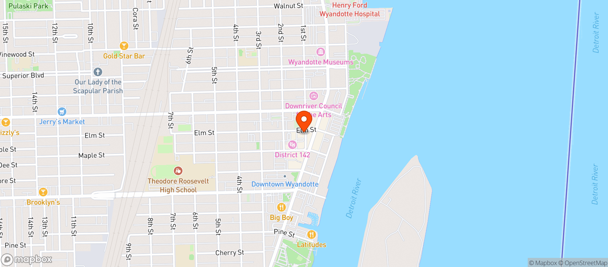 Map showing Wyandotte Beer Company