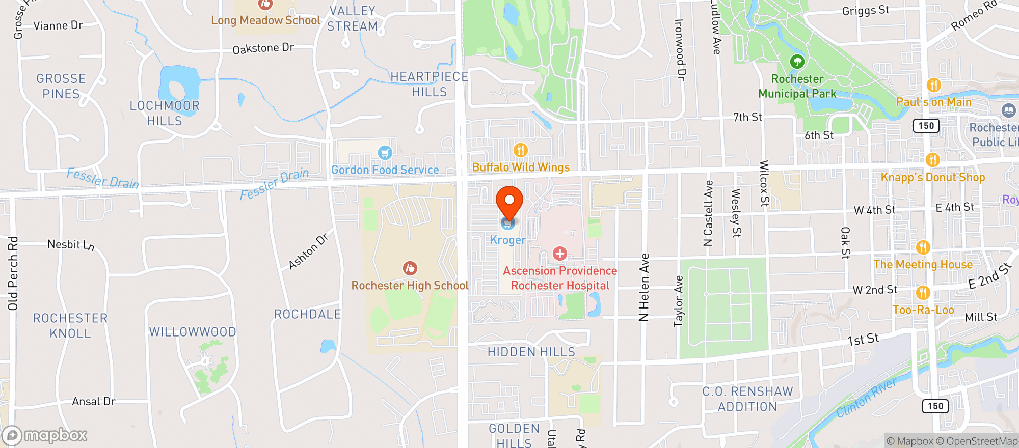 Map showing Kroger