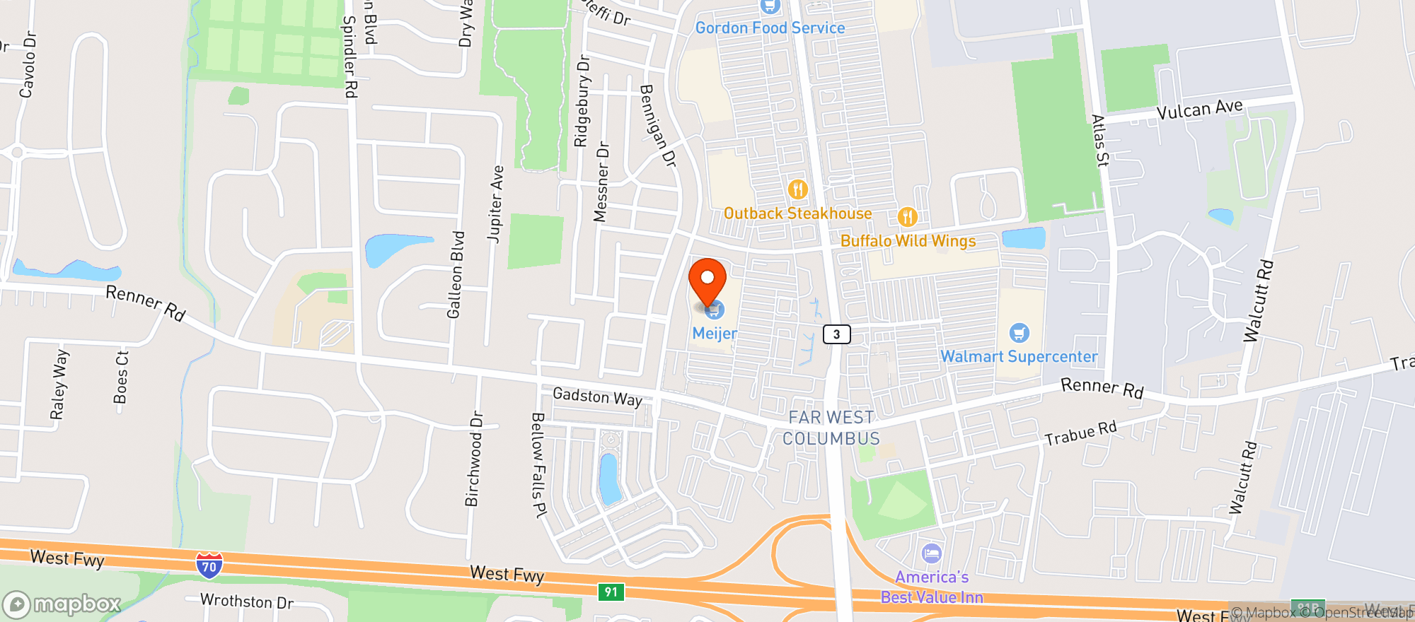 Map showing Meijer