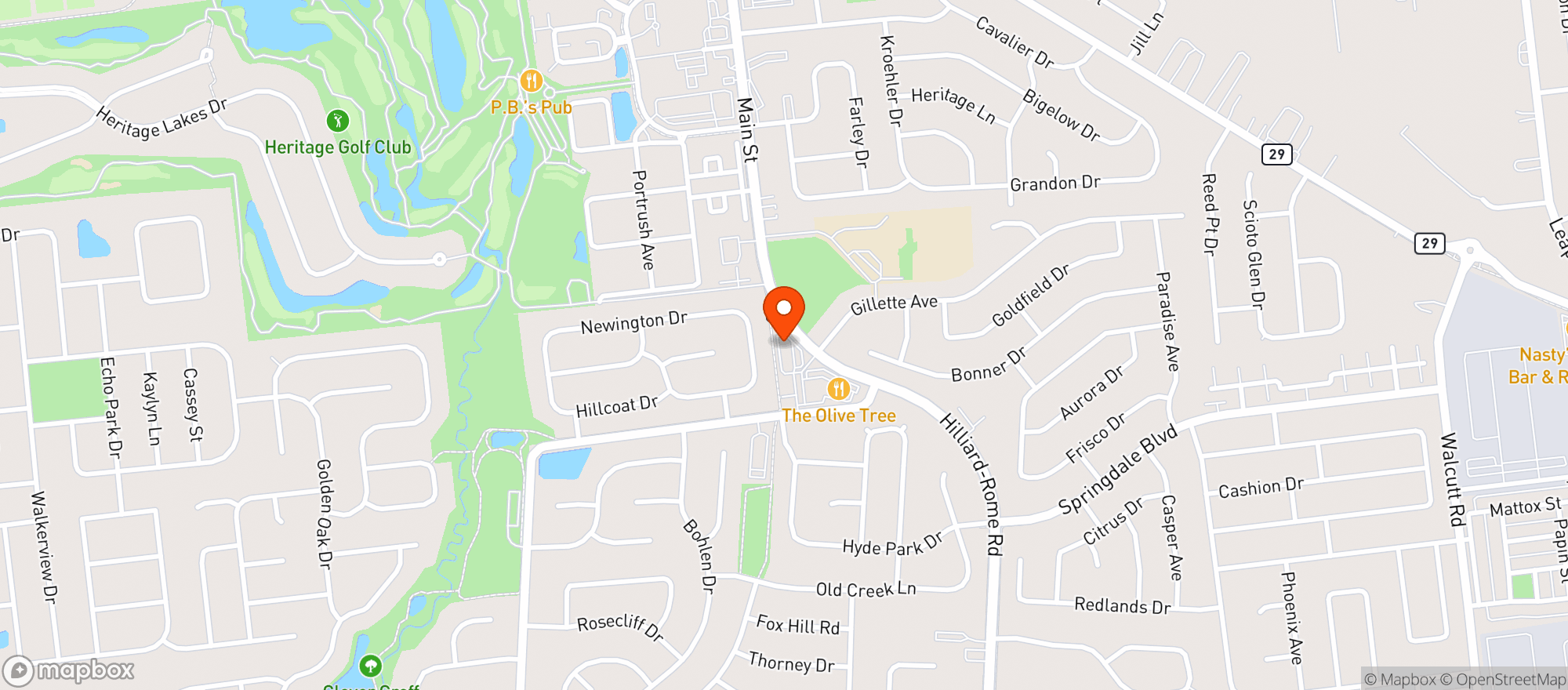 Map showing Hippie Hut Hilliard