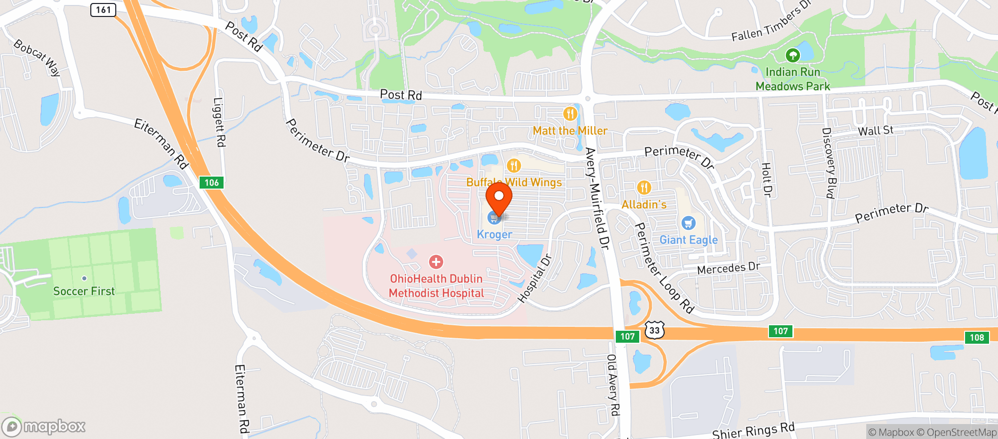 Map showing KROGER #817