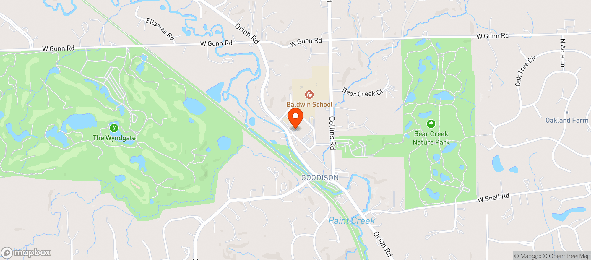 Map showing Paint Creek Market