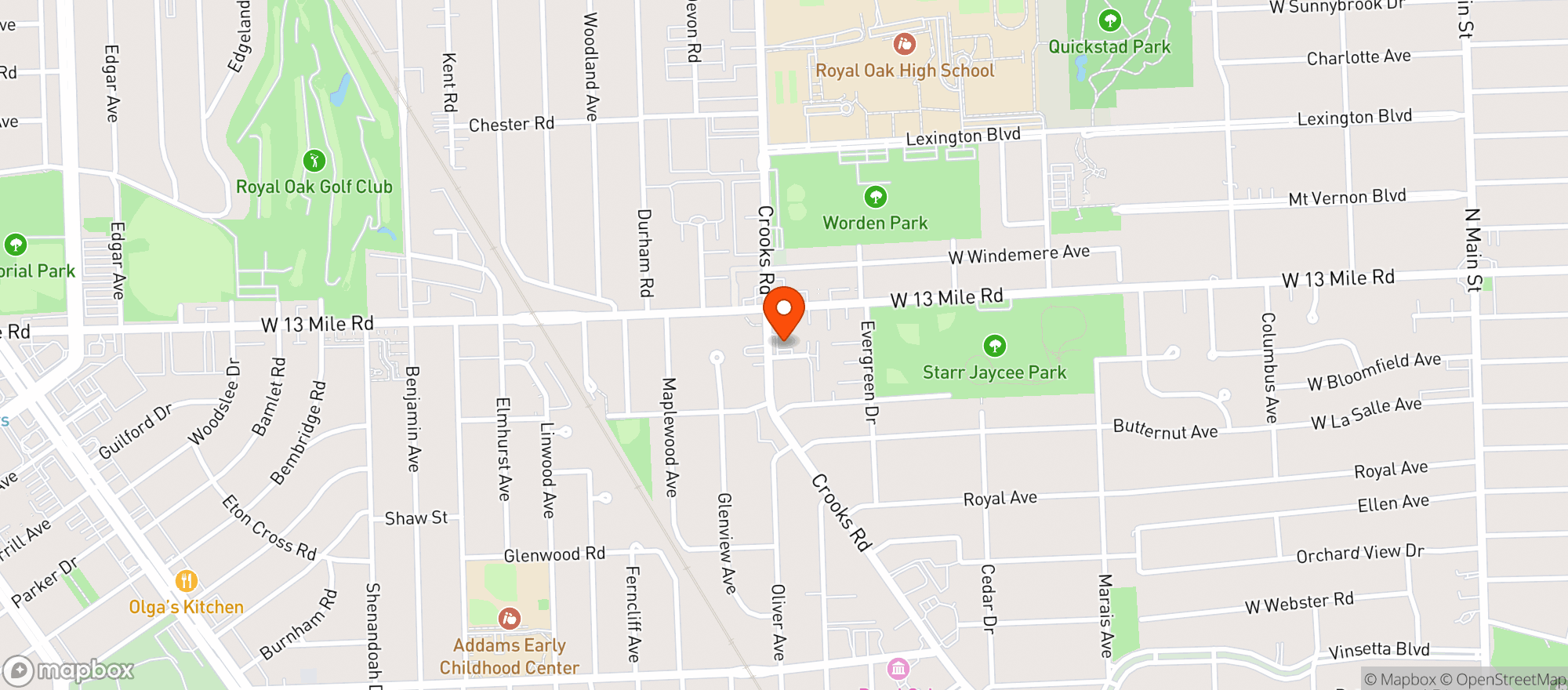 Map showing Tania's Pizza
