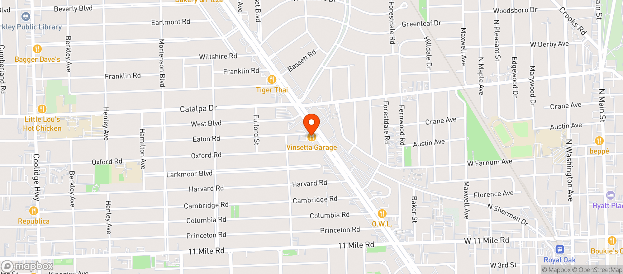 Map showing Vinsetta Garage