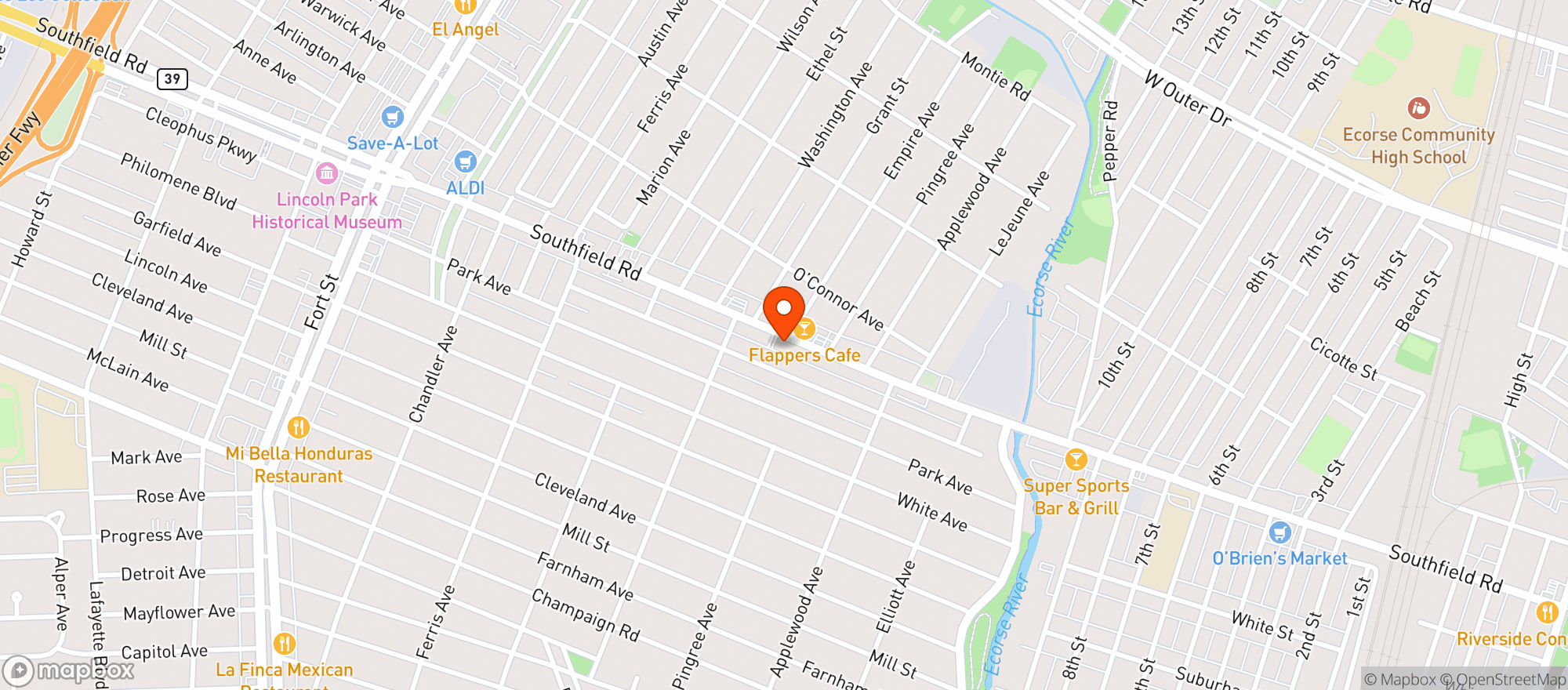 Map showing Applewood Party Store