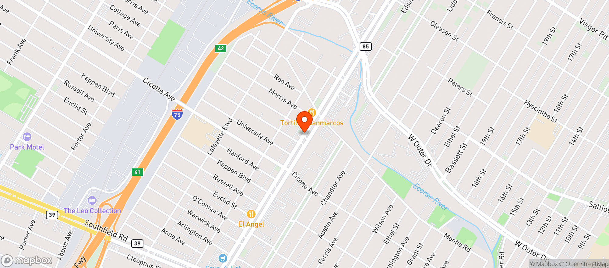 Map showing La Bamba Supermarket