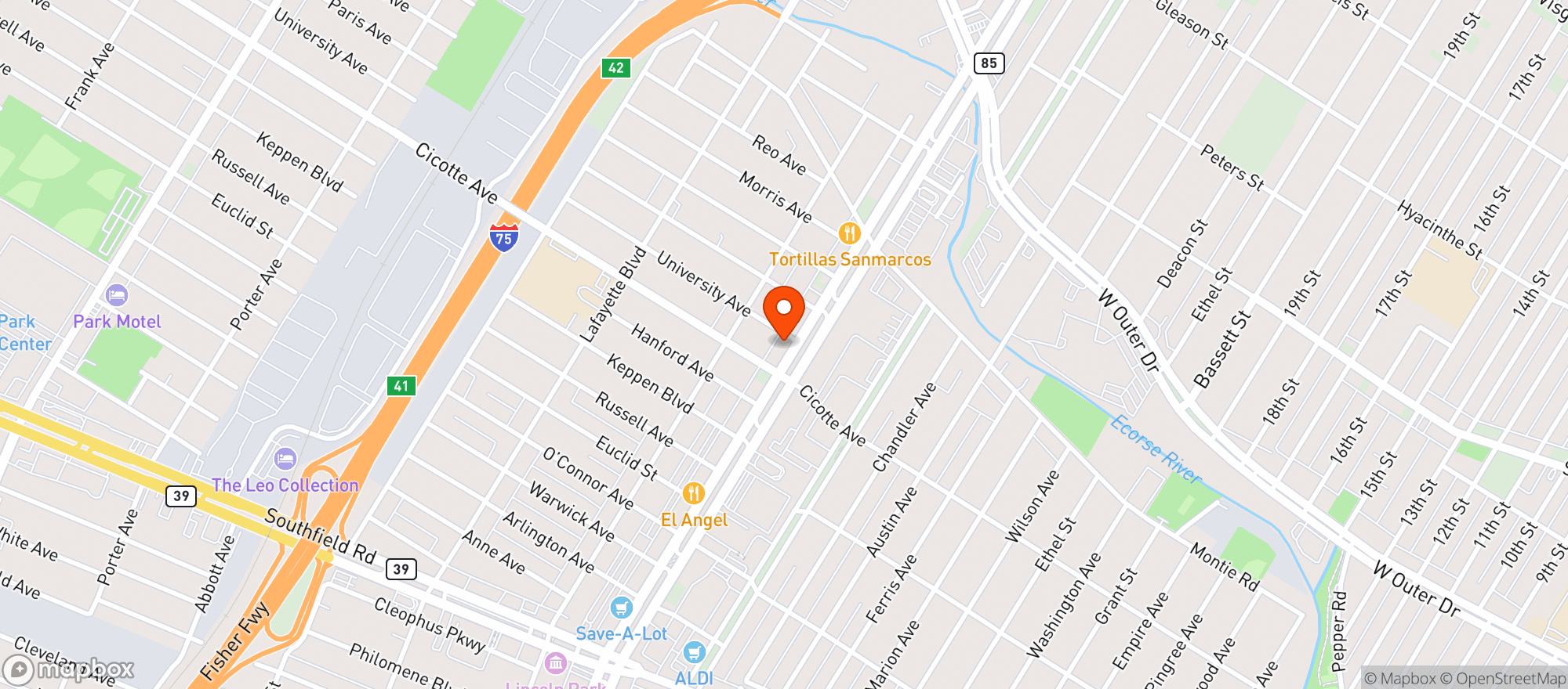 Map showing Lincoln Park Fuel