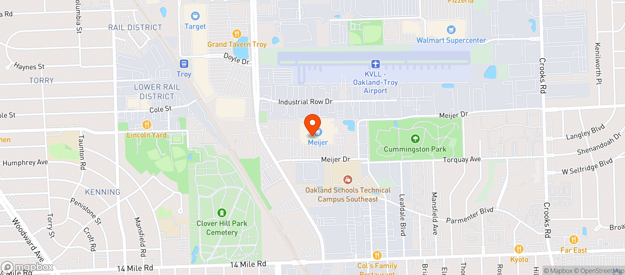 Map showing Meijer