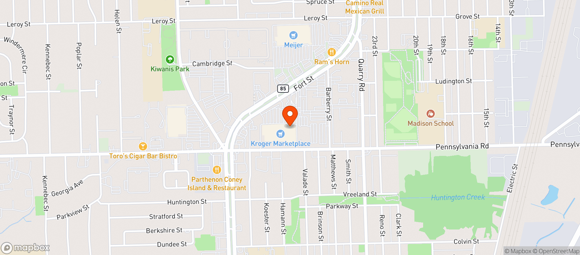 Map showing Michigan (018) - 00775 - Kroger Southgate
