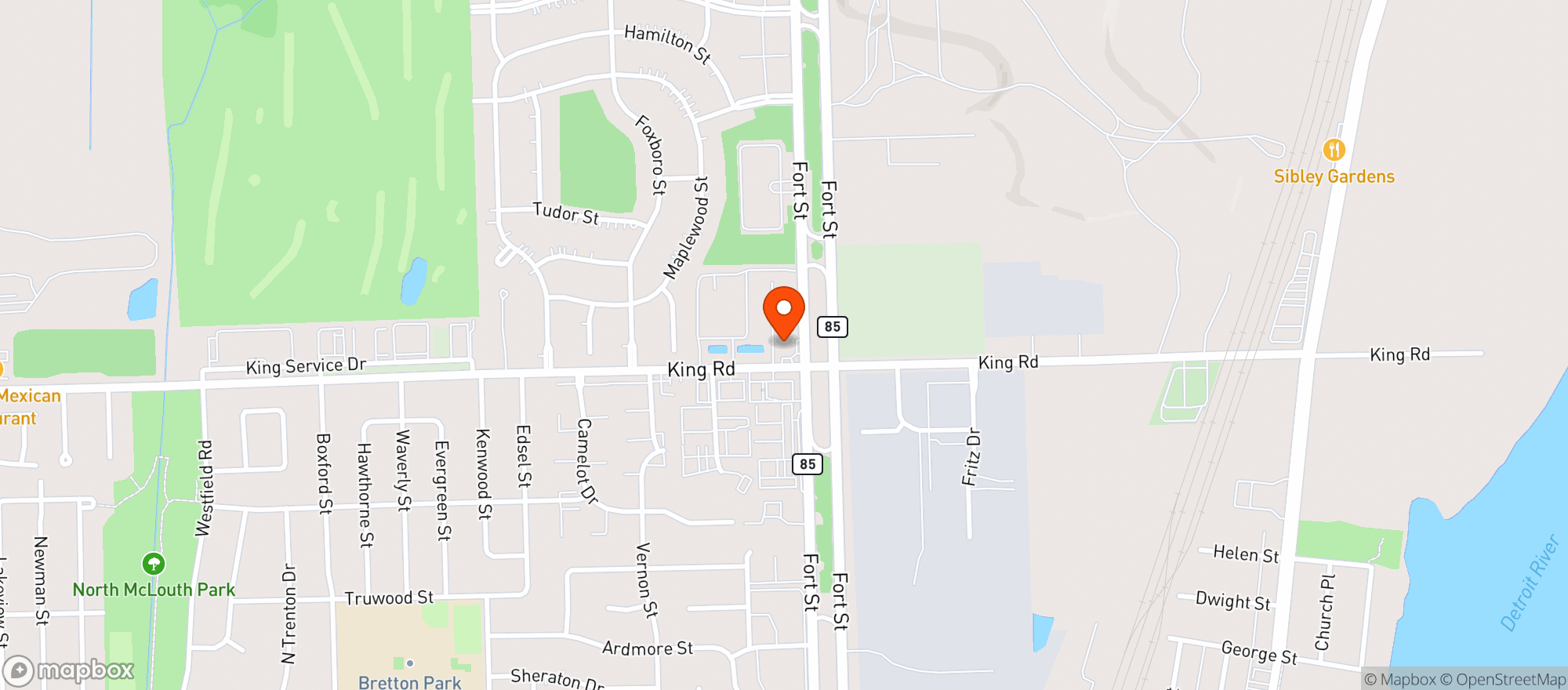 Map showing Green Acres Riverview
