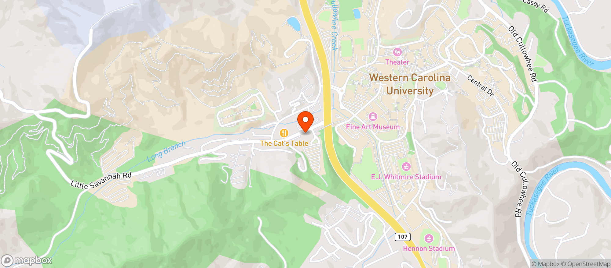 Map showing Catamount Travel Center