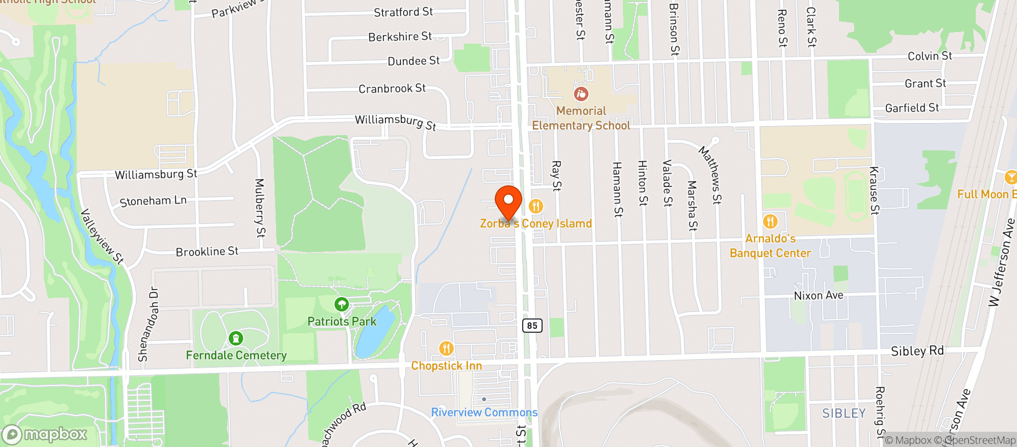 Map showing Kinship Cannabis Co - Riverview