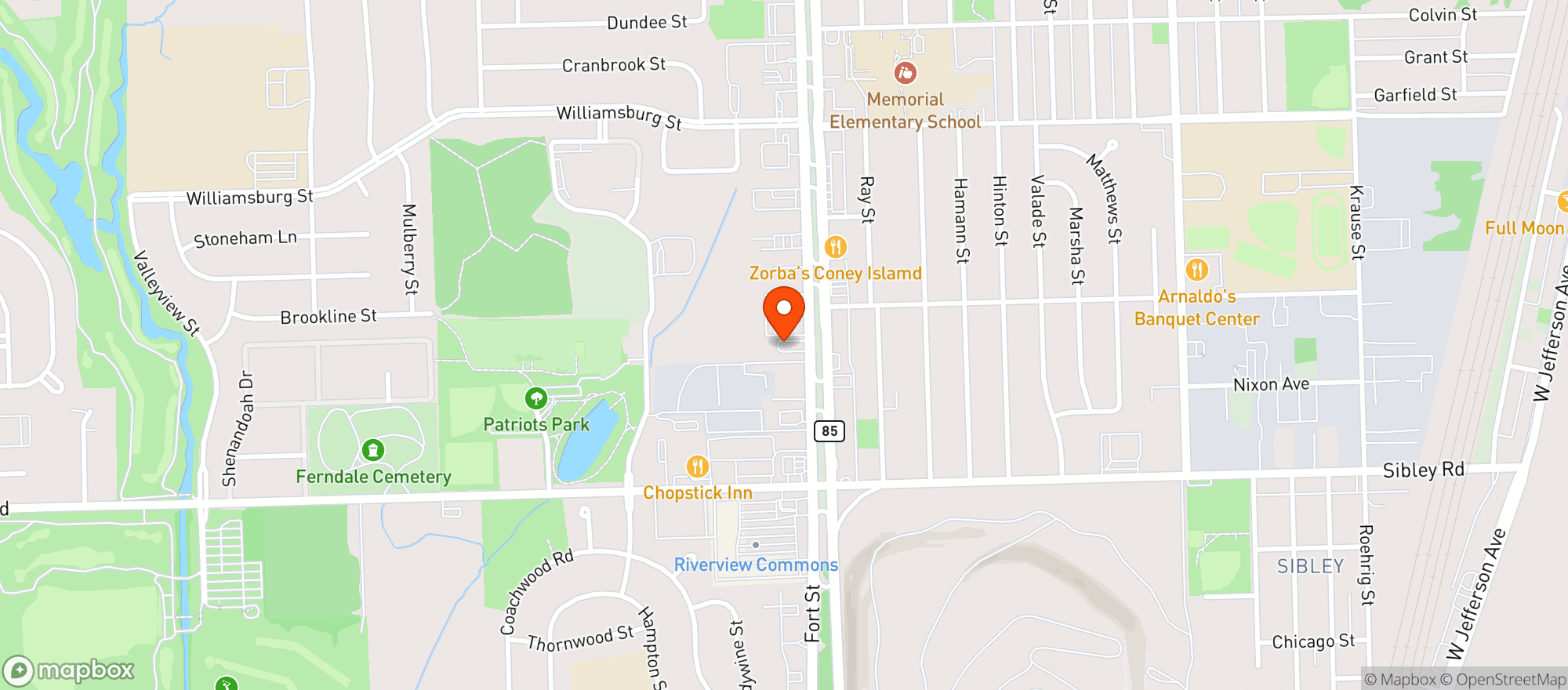 Map showing Jars Riverview