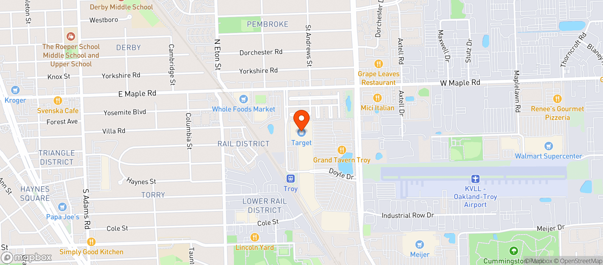 Map showing Target