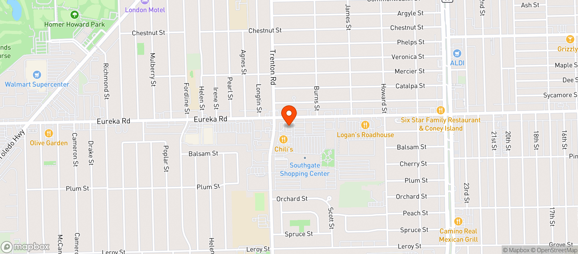 Map showing Applebees Neighborhood Grill & Bar