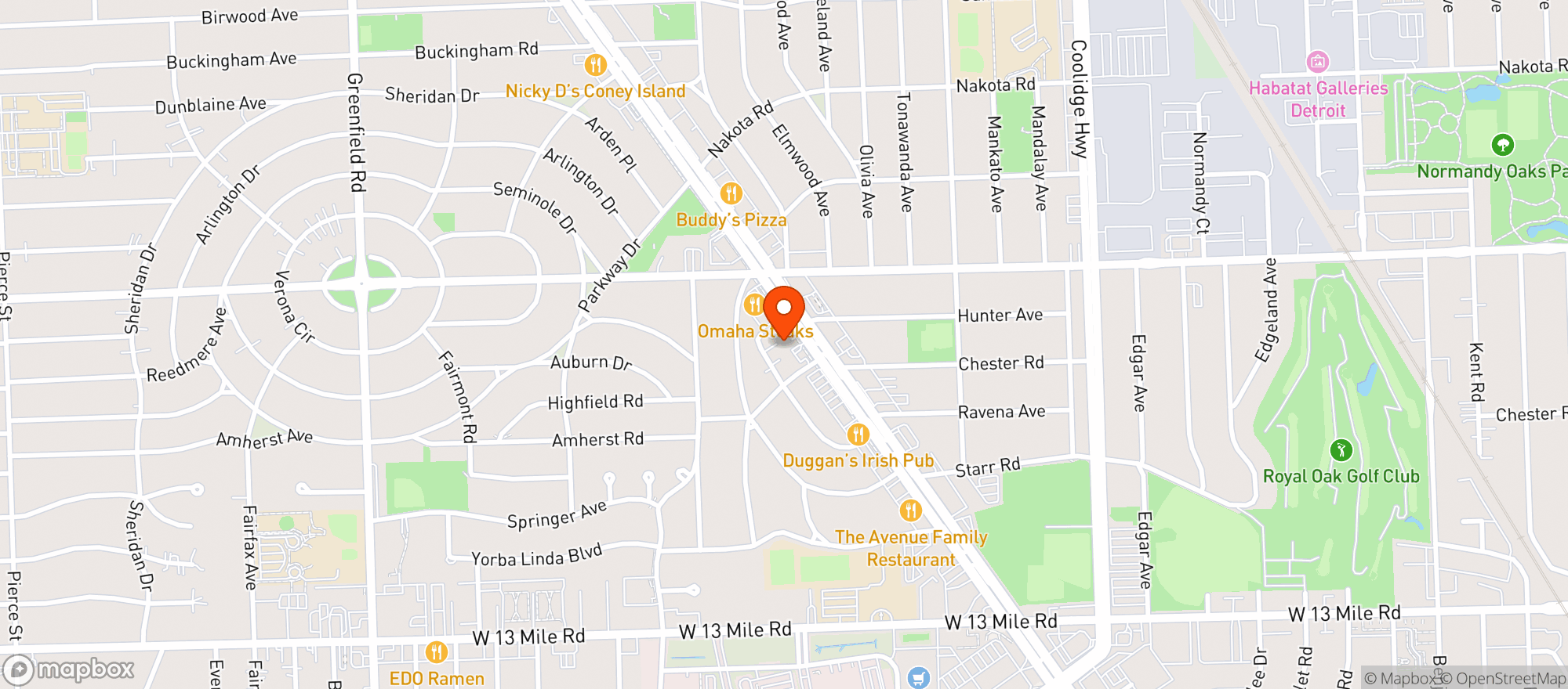Map showing Vitamin Shoppe - Royal Oak
