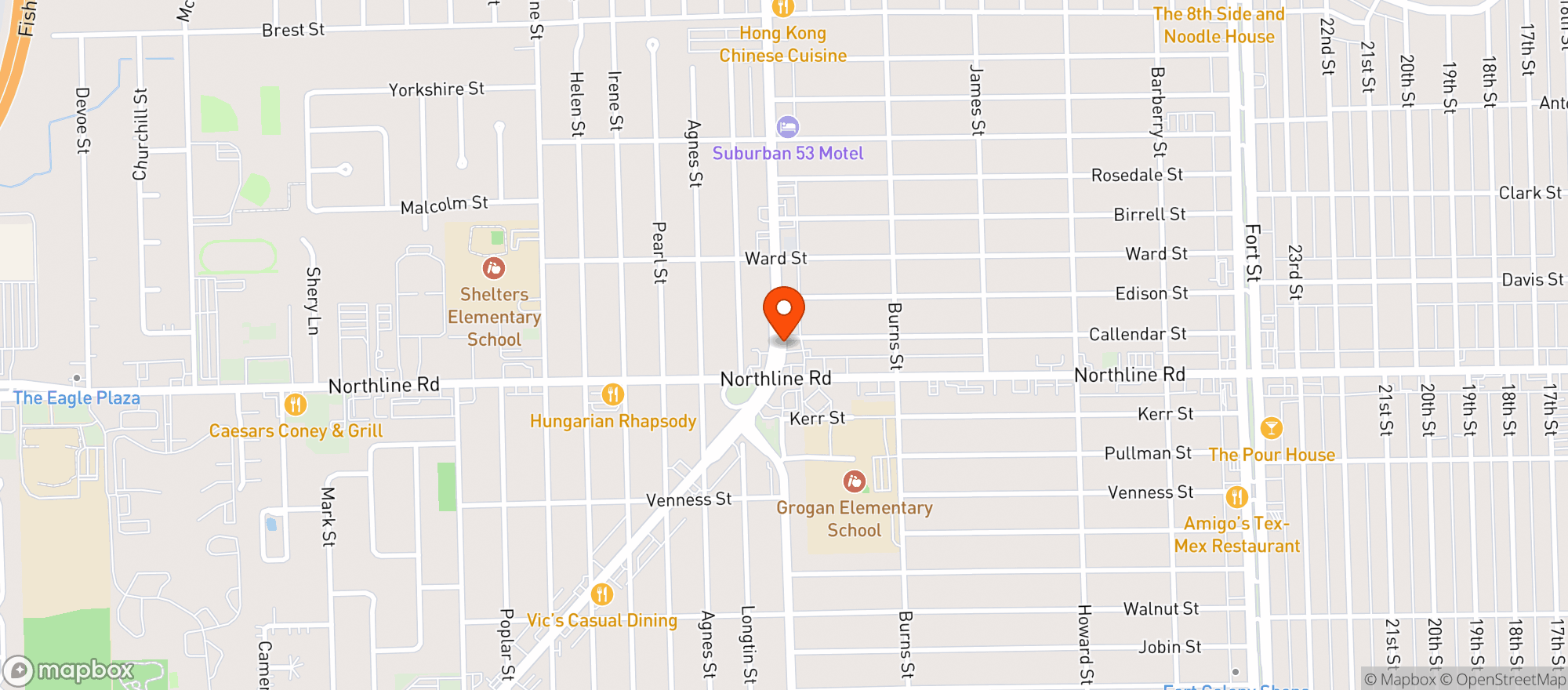 Map showing Amoco